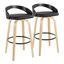Grotto 30 Inch Fixed Height Barstool Set of 2 In Natural