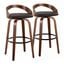 Grotto 30 Inch Fixed Height Barstool Set of 2 In Walnut