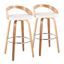 Grotto 30 Inch Fixed Height Barstool Set of 2 In Zebra