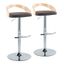 Grotto Adjustable Barstool Set of 2 In Chrome