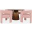 Gwen Luxury Mid-Century Modern Five Piece Dining Set With Upholstered Chairs In Pink