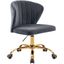 Hébertville Grey Velvet Office Chair 0qb24388598