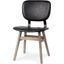 Haden I Black Faux-Leather Wrap Brown Solid Wood And Iron Base Dining Chair Set of 2