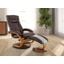 Hamilton Recliner And Ottoman With Pillow In Whiskey Air Leather