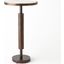 Hammered Martini Table In Bronze With White Marble