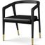 Hampstead Dining Chair In Charcoal Oak And Satin Brass