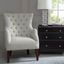 Hannah Button Tufted Wing Chair In Ivory