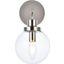 Hanson 1 Light Bath Sconce In Polished Nickel With Clear Shade