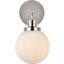Hanson 1 Light Bath Sconce In Polished Nickel With Frosted Shade