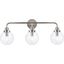 Hanson 3 Lights Bath Sconce In Polished Nickel With Clear Shade