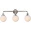 Hanson 3 Lights Bath Sconce In Polished Nickel With Frosted Shade