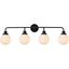 Hanson 4 Lights Bath Sconce In Black With Frosted Shade