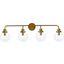 Hanson 4 Lights Bath Sconce In Brass With Clear Shade