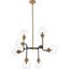 Hanson 8 Lights Pendant In Black With Brass With Clear Shade