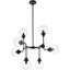 Hanson 8 Lights Pendant In Black With Clear Shade