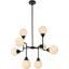 Hanson 8 Lights Pendant In Black With Frosted Shade