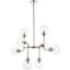 Hanson 8 Lights Pendant In Polished Nickel With Clear Shade