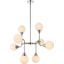 Hanson 8 Lights Pendant In Polished Nickel With Frosted Shade
