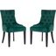 Harlow Emerald and Espresso 19 Inch H Tufted Ring Chair - Silver Nail Heads