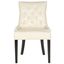 Harlow Flat Cream and Espresso Tufted Ring Chair Set of 2