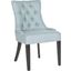Harlow Light Blue and Espresso Tufted Ring Chair