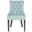 Harlow Light Blue and Espresso Tufted Ring Chair Set of 2