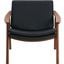 Harlowe Leather Lounge Chair In Pebbled Black