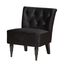 Harmon Velvet Fabric Upholstered Wood Accent Chair In Black Velvet