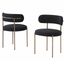 Harmonique Boucle Fabric Metal Side Chairs Set of 2 In Black