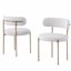 Harmonique Boucle Fabric Metal Side Chairs Set of 2 In Cream