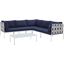 Harmony 6-Piece Sunbrella Outdoor Patio Aluminum Sectional Sofa Set In Gray Navy