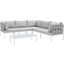 Harmony 6-Piece Sunbrella Outdoor Patio Aluminum Sectional Sofa Set In Gray
