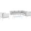 Harmony 7-Piece Sunbrella Outdoor Patio Aluminum Sectional Sofa Set In White and Gray