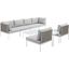 Harmony 8-Piece Sunbrella Basket Weave Outdoor Patio Aluminum Sectional Sofa Set In Taupe and Grey