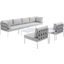 Harmony 8-Piece Sunbrella Outdoor Patio Aluminum Sectional Sofa Set In Gray