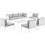 Harmony 8-Piece Sunbrella Outdoor Patio Aluminum Sectional Sofa Set In White and Gray EEI-4940-WHI-GRY-SET