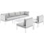 Harmony 8-Piece Sunbrella Outdoor Patio Aluminum Sectional Sofa Set In White and Gray