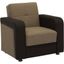 Harmony Upholstered Convertible Armchair with Storage In Brown