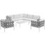 Harmony White 8 Piece Outdoor Patio Aluminum Sectional Sofa Set EEI-2619-WHI-WHI-SET
