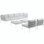 Harmony White 8 Piece Outdoor Patio Aluminum Sectional Sofa Set EEI-2624-WHI-WHI-SET
