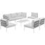 Harmony White 8 Piece Outdoor Patio Aluminum Sectional Sofa Set EEI-2625-WHI-WHI-SET