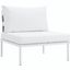 Harmony White Armless Outdoor Patio Aluminum Chair