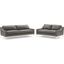 Harness Stainless Steel Base Leather Sofa and Loveseat Set EEI-4196-GRY-SET