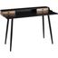 Harvey Contemporary Desk In Black Steel And Black And Natural Wood With Black Accents