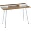 Harvey Contemporary Desk In White Steel And Natural And White Wood With White Accents