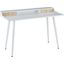 Harvey Contemporary Desk In White Steel And White And Natural Wood With White Accents
