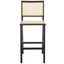 Hattie French Cane Barstool In Black and Natural