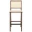Hattie French Cane Barstool In Natural Walnut