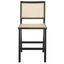 Hattie French Cane Counter Stool In Black and Natural