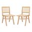 Hattie French Cane Dining Chair Set of 2 In Natural